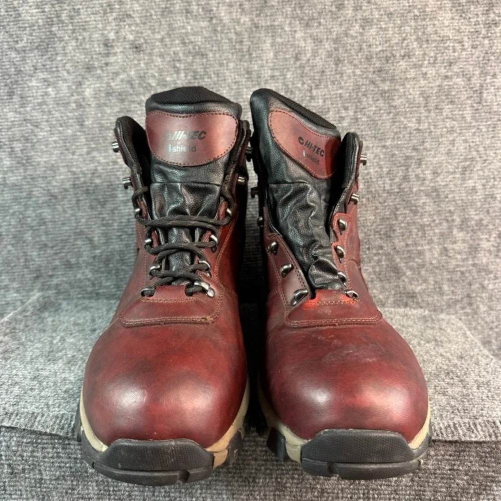 Hi-Tec Bandera II Waterproof Hiking Boots Mens 14 Burgundy Leather i-shield
